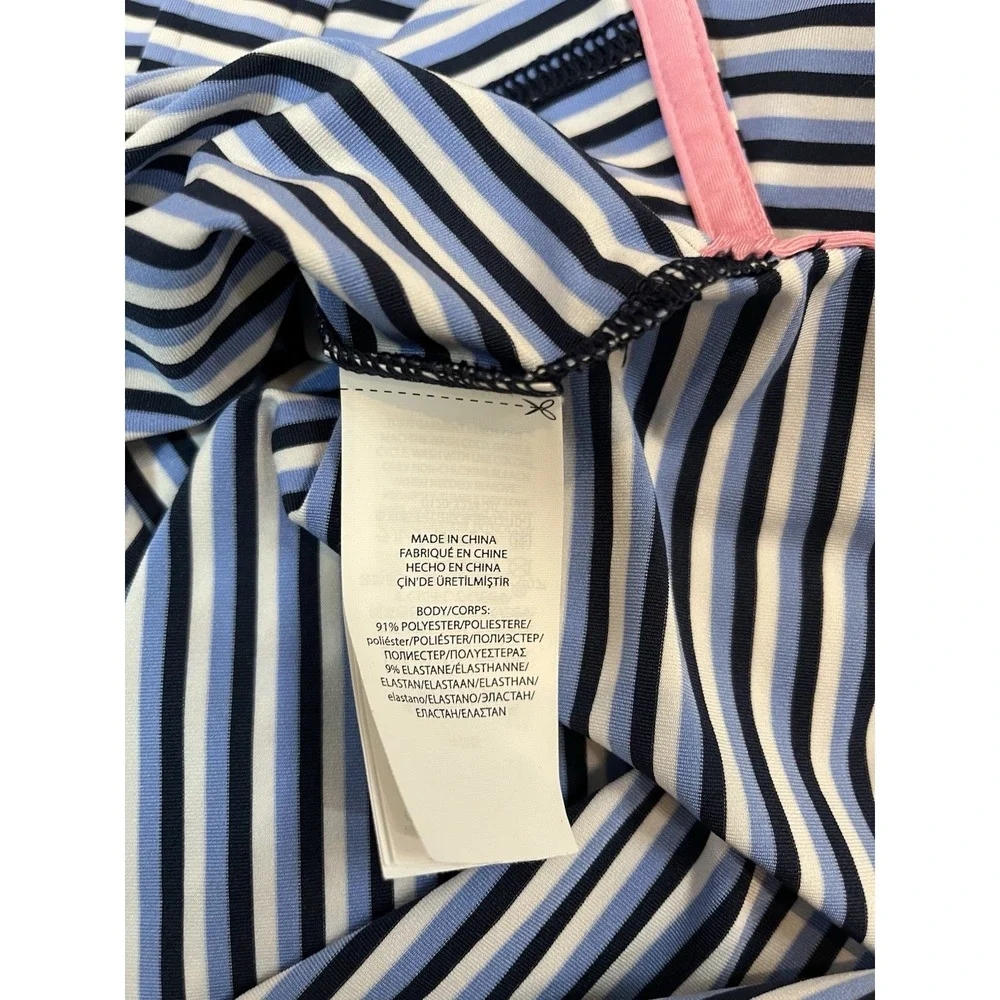 RLX Ralph Lauren Golf Polo Men's Large Performance Wicking Blue‎ Black Striped